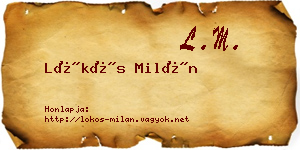 Lökös Milán névjegykártya